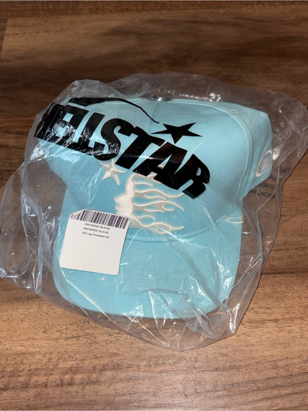 HELLSTAR baby blue Embroidered snapback hat